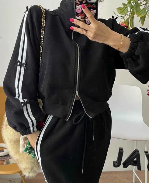 Winter Crop Jacket With Long Skirts